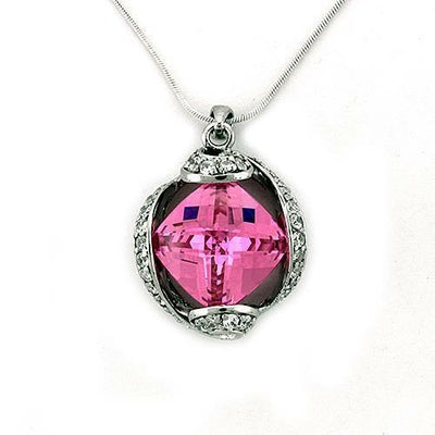 LOAS1318 - Rhodium 925 Sterling Silver Chain Pendant with AAA Grade CZ