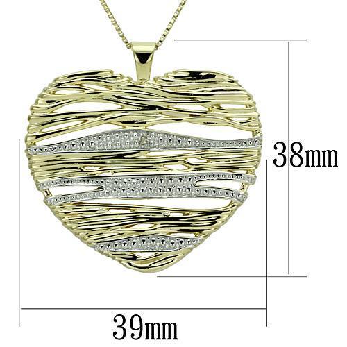 LOS599 - Gold+Rhodium 925 Sterling Silver Necklace with AAA Grade CZ