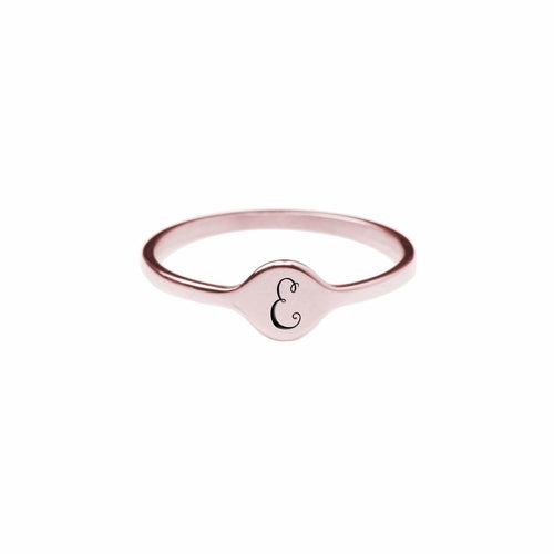 E Comfort Fit Initial Mono Ring