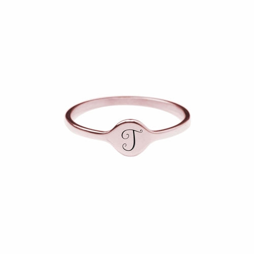 T Comfort Fit Initial Mono Ring