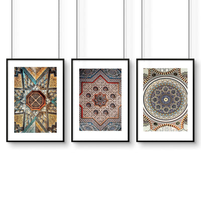 Mosaic Arabic wall art | Set of 3 wall art prints