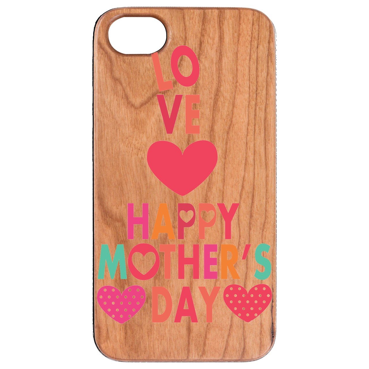 Mothers Day 4 Personalized Real Wood Protective Case for iPhone /