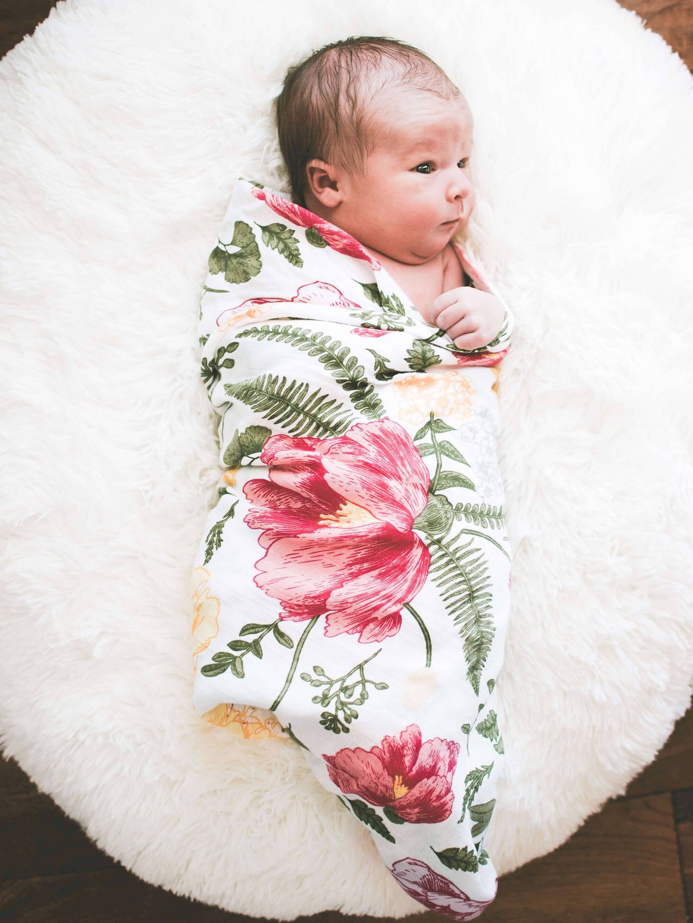 Bamboo Viscose Muslin Swaddle Floral Blanket