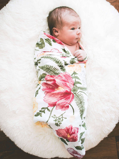 Bamboo Viscose Muslin Swaddle Floral Blanket