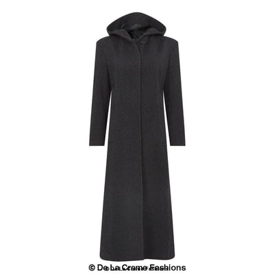 Oversized Wool Blend Hooded Long Coat (1716)