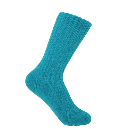 Ribbed Women's Bed Socks - Aqua