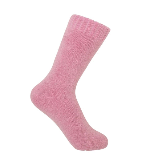 Ribbed Cuff Women's Bed Socks - Pink