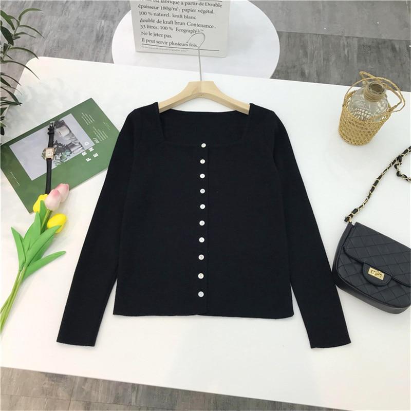 Square Collar Women Green Blouse Shirt Female Elegant  Spring Autumn