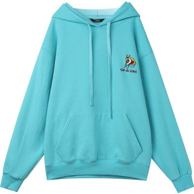 Monkey King Embroidery Casual Oversize Hoodies Sweatshirt Women,Spring