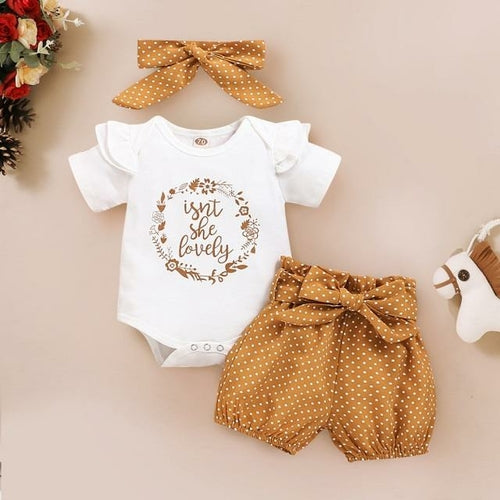 3Pcs Baby Girl Outfit Set Newborn Toddler Girls Clothes Ruffle Flower