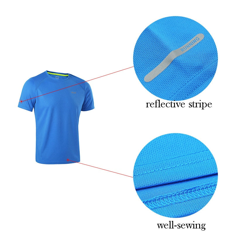 Summer Men Running  Shirts Short Sleeves  Sports Jersey Training Gym