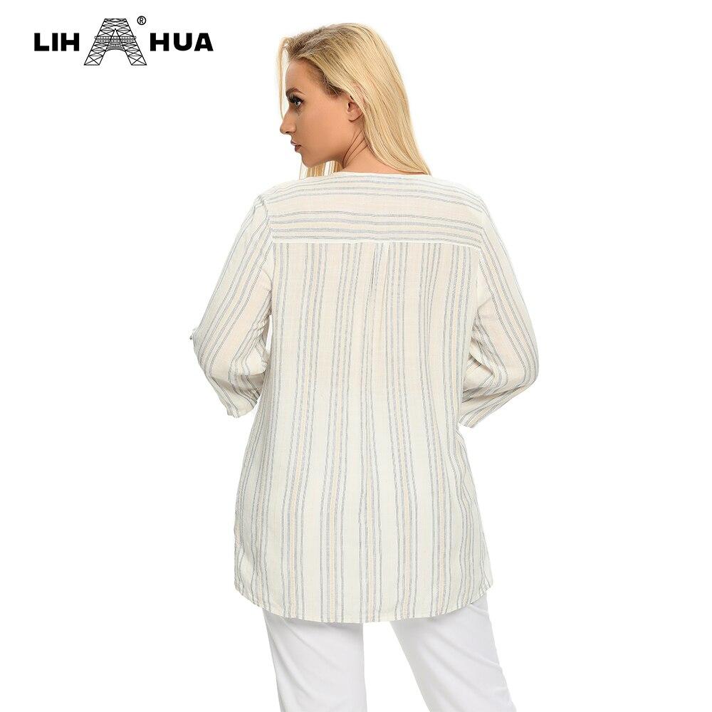 Women's Plus Size Spring And Summer Striped Cotton Top With Sequined