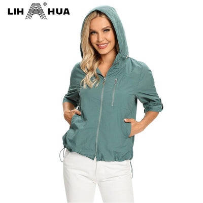 Women's Plus Size Windbreaker Short Hooded Jacket Spring And Autumn