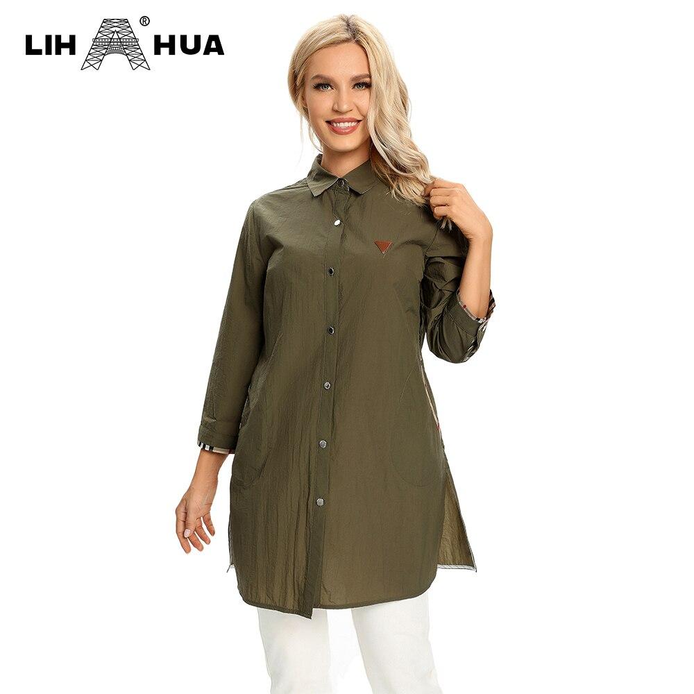 Women's Plus Size Windbreaker Mid-Length Lapel Shirt Spring And Autumn