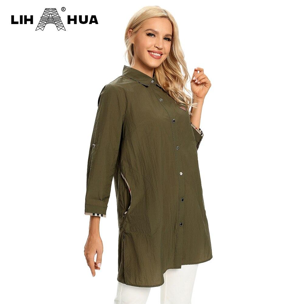 Women's Plus Size Windbreaker Mid-Length Lapel Shirt Spring And Autumn