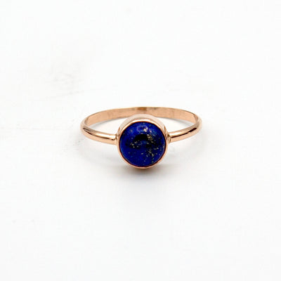 Lapis Lazuli Round Bezel 14k Gold Filled Ring