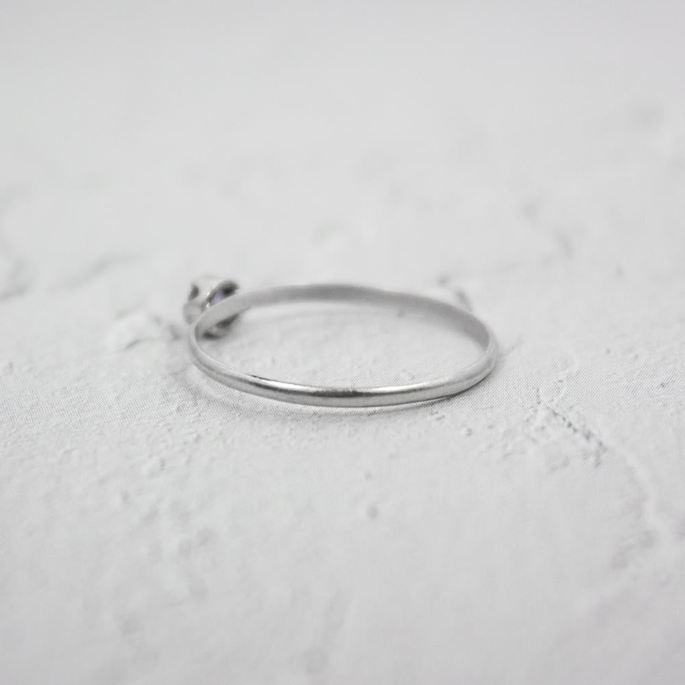 Dainty Iolite Solitaire Sterling Silver Ring