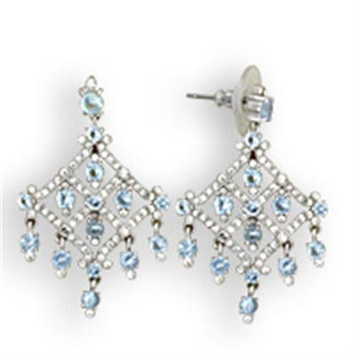 S35801 - Rhodium 925 Sterling Silver Earrings with Top Grade Crystal