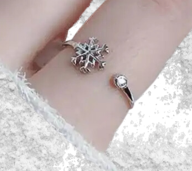 .925 Sterling Silver Snowflake Ring