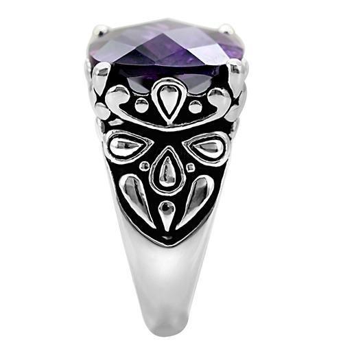 TK016 - High polished (no plating) Stainless Steel Ring with AAA Grade