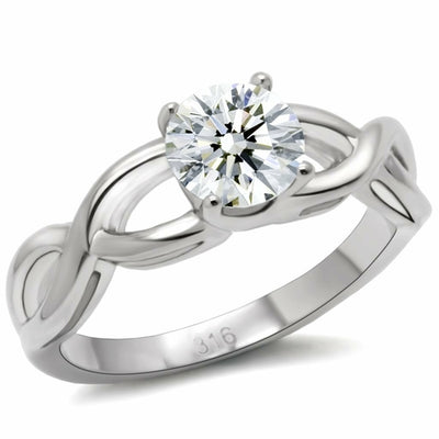 TK065 - High polished (no plating) Stainless Steel Ring with AAA Grade