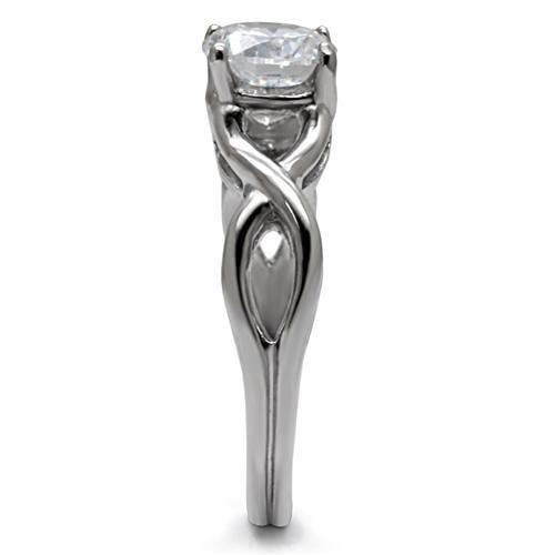 TK065 - High polished (no plating) Stainless Steel Ring with AAA Grade