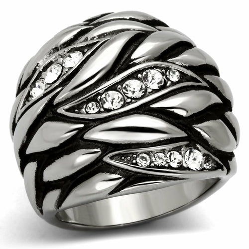 TK1020 - High polished (no plating) Stainless Steel Ring with Top