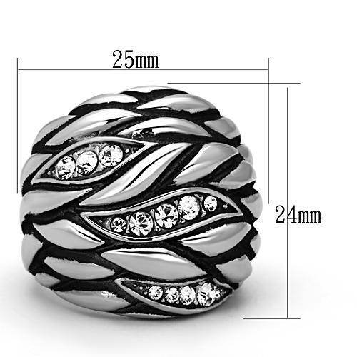 TK1020 - High polished (no plating) Stainless Steel Ring with Top