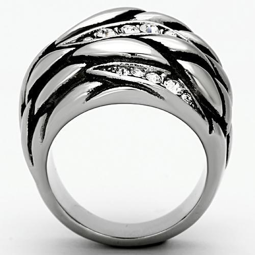 TK1020 - High polished (no plating) Stainless Steel Ring with Top