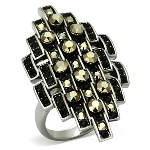 TK1136 - High polished (no plating) Stainless Steel Ring with Top