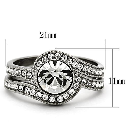 TK1155 - High polished (no plating) Stainless Steel Ring with Top