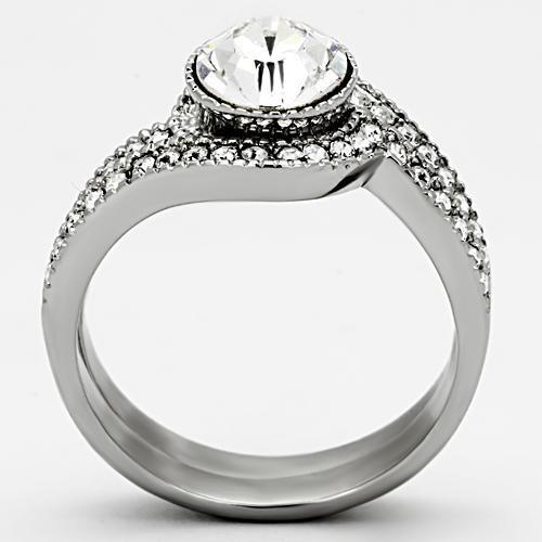 TK1155 - High polished (no plating) Stainless Steel Ring with Top