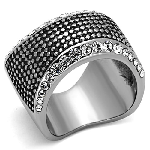 TK1198 - High polished (no plating) Stainless Steel Ring with Top