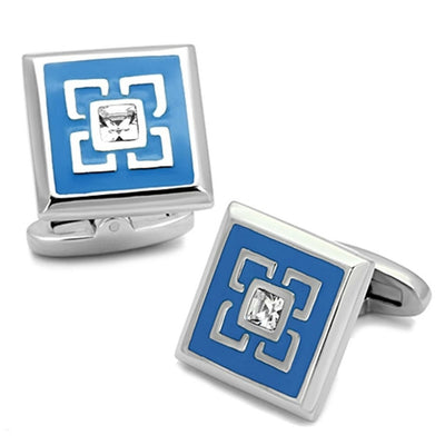 TK1244 - High polished (no plating) Stainless Steel Cufflink with Top