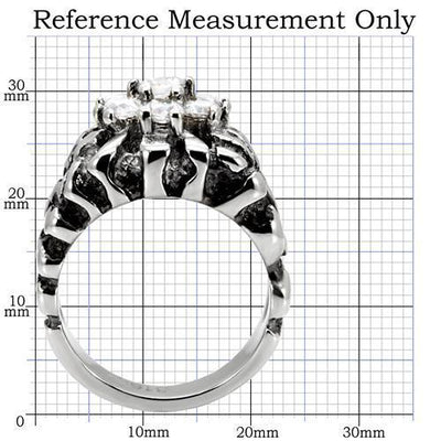 TK125 - High polished (no plating) Stainless Steel Ring with AAA Grade