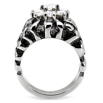 TK125 - High polished (no plating) Stainless Steel Ring with AAA Grade