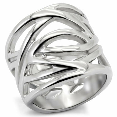 TK144 - High polished (no plating) Stainless Steel Ring with No Stone