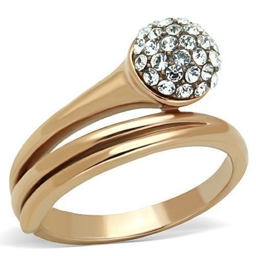 TK1693 - IP Rose Gold(Ion Plating) Stainless Steel Ring with Top Grade