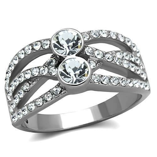 TK1758 - High polished (no plating) Stainless Steel Ring with Top