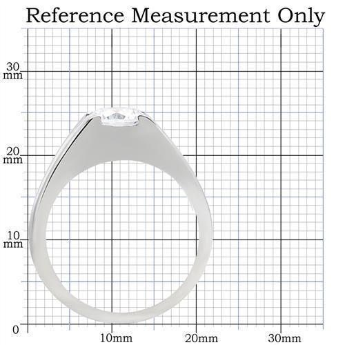 TK193 - High polished (no plating) Stainless Steel Ring with AAA Grade