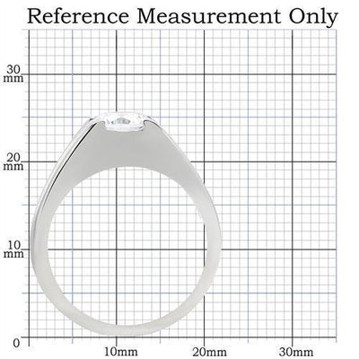 TK193 - High polished (no plating) Stainless Steel Ring with AAA Grade