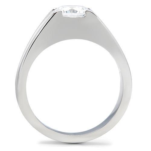 TK193 - High polished (no plating) Stainless Steel Ring with AAA Grade