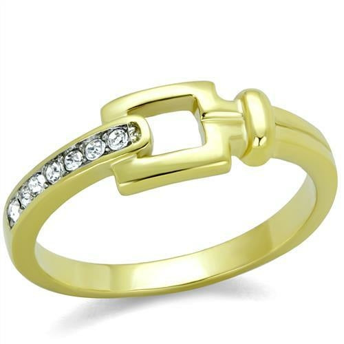 TK2164 - Two-Tone IP Gold (Ion Plating) Stainless Steel Ring with Top