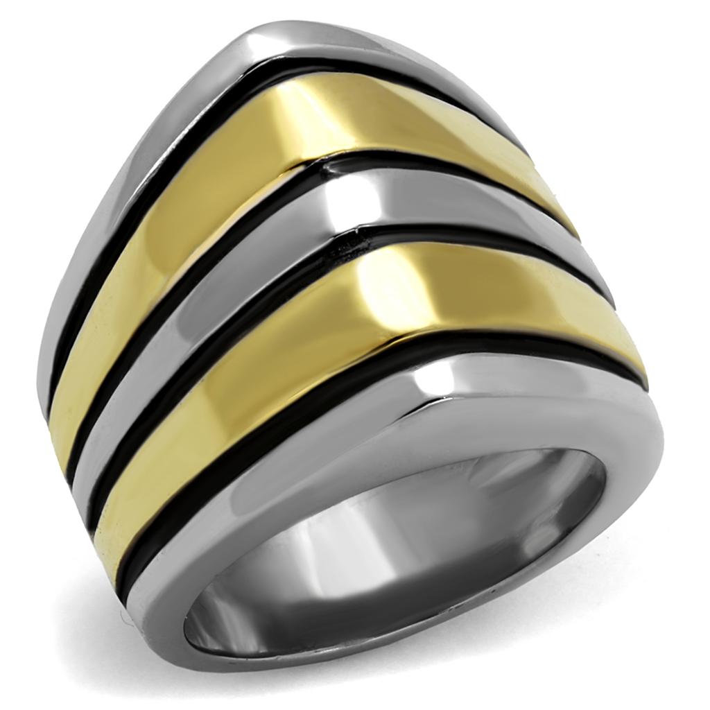 TK2367 - Two-Tone IP Gold (Ion Plating) Stainless Steel Ring with