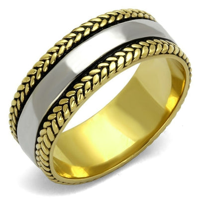 TK2375 - Two-Tone IP Gold (Ion Plating) Stainless Steel Ring with