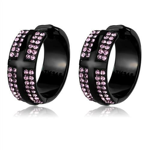 TK2386 - IP Black(Ion Plating) Stainless Steel Earrings with Top Grade