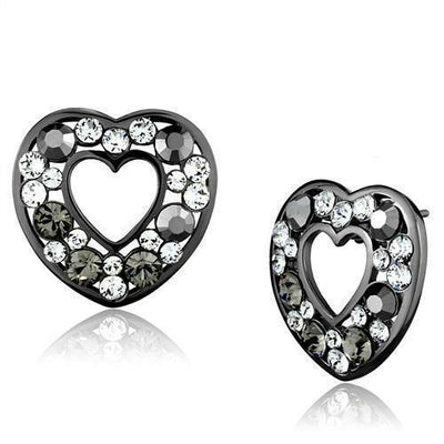 TK2627 - IP Light Black  (IP Gun) Stainless Steel Earrings with Top