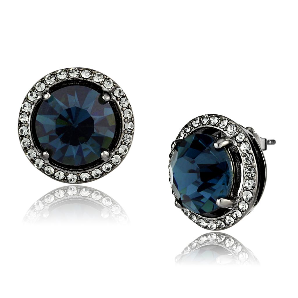 TK2820 - IP Light Black  (IP Gun) Stainless Steel Earrings with Top