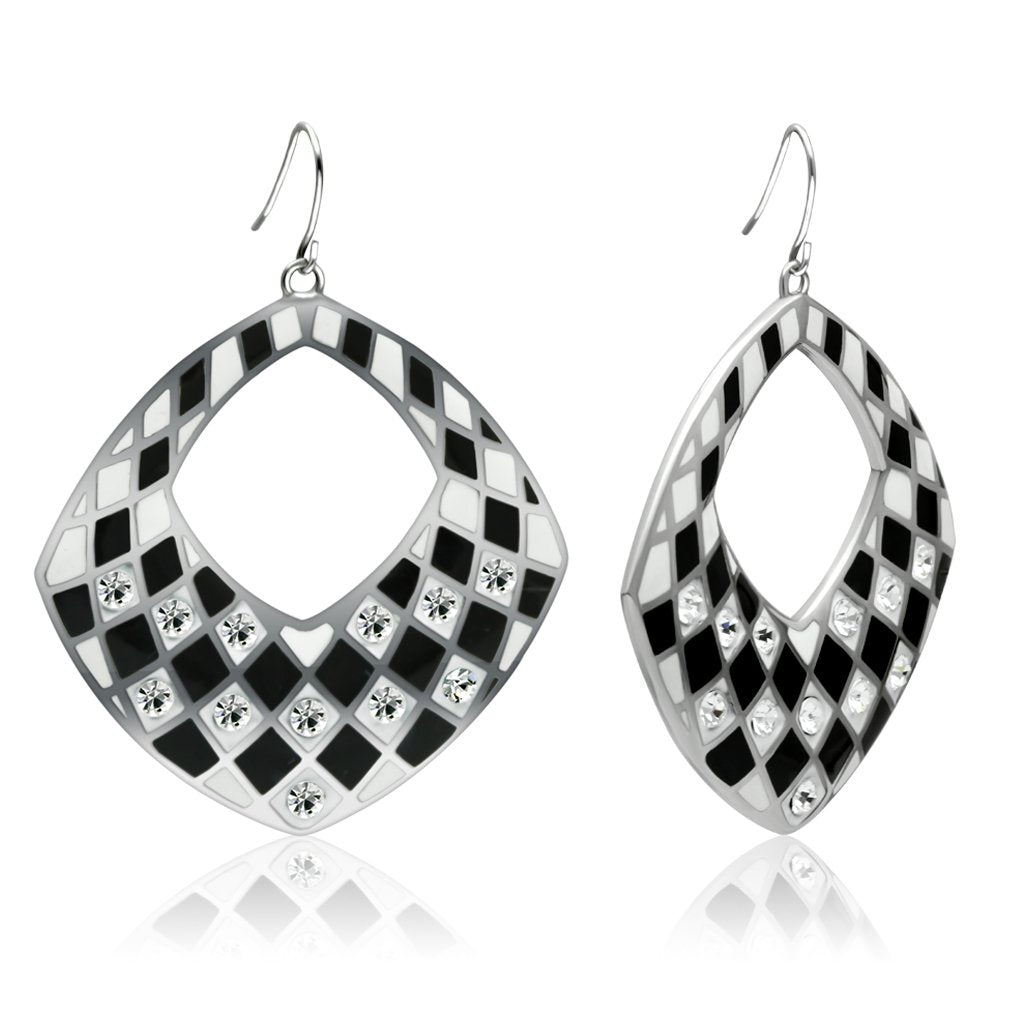 TK310 - High polished (no plating) Stainless Steel Earrings with Top