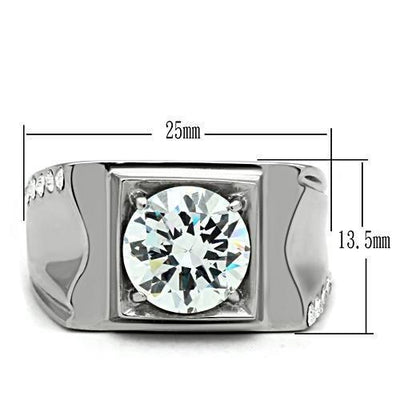 TK311 - High polished (no plating) Stainless Steel Ring with AAA Grade